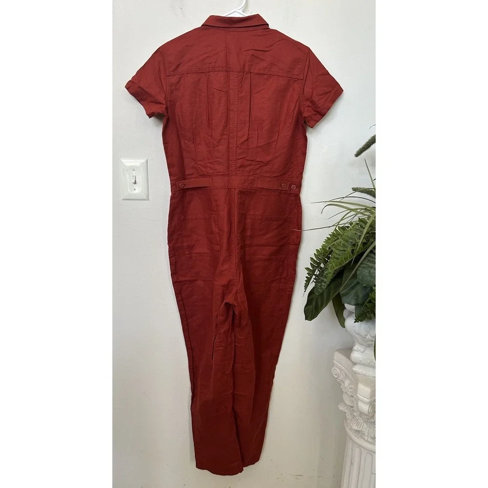 NWT Quince Women Linen/Organic Cotton Utility‎ Jumpsuit Overall Sustainable Sz S